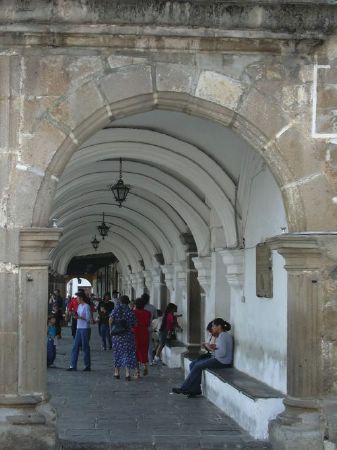 Looking through the City Hall arches